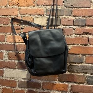 Banana Republic black leather backpack